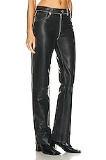 Helmut Lang Leather 5 Pocket Vintage Pant in Black, view 2, click to view large image.