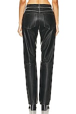 Helmut Lang Leather 5 Pocket Vintage Pant in Black, view 3, click to view large image.