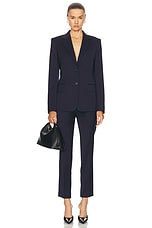 Helmut Lang Crop Tailored Trouser in Navy, view 4, click to view large image.