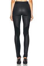 Helmut Lang Leather Leggings in Black, view 4, click to view large image.