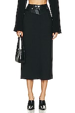 Helmut Lang Garter Midi Skirt in Black, view 1, click to view large image.