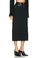 Helmut Lang Garter Midi Skirt in Black, view 2, click to view large image.