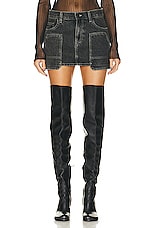Helmut Lang Carpenter Mini Skirt in Washed Charcoal, view 1, click to view large image.