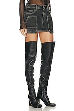 Helmut Lang Carpenter Mini Skirt in Washed Charcoal, view 2, click to view large image.