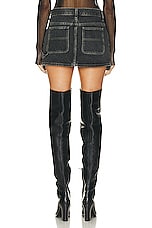 Helmut Lang Carpenter Mini Skirt in Washed Charcoal, view 3, click to view large image.