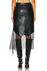 Helmut Lang Leather Lace Skirt in Black, view 4, click to view large image.