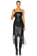 Helmut Lang Leather Lace Skirt in Black, view 5, click to view large image.