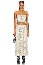Helmut Lang Python Skirt in Beige, view 4, click to view large image.