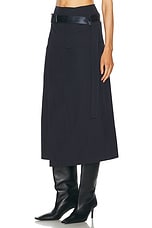 Helmut Lang Trench Skirt in Navy, view 3, click to view large image.