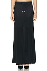 Helmut Lang Drawstring Waist Maxi Skirt in Black, view 1, click to view large image.