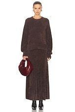 Helmut Lang Knit Maxi Skirt in Espresso, view 5, click to view large image.