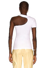 Helmut Lang Cutout Tee in Optic White, view 4, click to view large image.