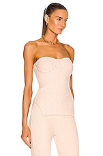 Helmut Lang for FWRD Ribbed Bustier Top in Pink, view 2, click to view large image.