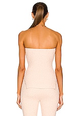 Helmut Lang for FWRD Ribbed Bustier Top in Pink, view 3, click to view large image.