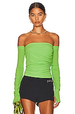 Helmut Lang Twist Long Sleeve Tube Top in Lawn, view 1, click to view large image.