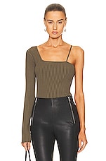 Helmut Lang Cross Strap Top in Juniper, view 1, click to view large image.
