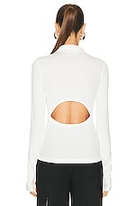 Helmut Lang Crop Cardigan Top in Ivory, view 3, click to view large image.