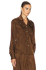 Helmut Lang Patch Pocket Shirt in Cigar, view 2, click to view large image.