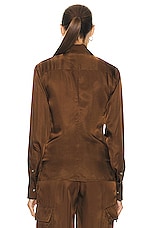 Helmut Lang Patch Pocket Shirt in Cigar, view 3, click to view large image.