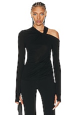 Helmut Lang Twist Top in Black, view 1, click to view large image.