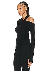 Helmut Lang Twist Top in Black, view 3, click to view large image.