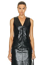 Helmut Lang Embossed Vest in Black, view 1, click to view large image.