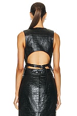 Helmut Lang Embossed Vest in Black, view 3, click to view large image.