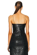 Helmut Lang Leather Lace Top in Black, view 4, click to view large image.