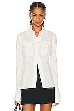 Helmut Lang Pocket Shirt in Ivory, view 1, click to view large image.