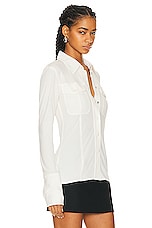 Helmut Lang Pocket Shirt in Ivory, view 2, click to view large image.