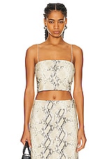 Helmut Lang Python Top in Beige, view 1, click to view large image.