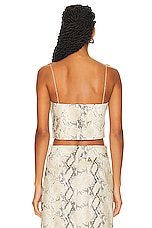 Helmut Lang Python Top in Beige, view 3, click to view large image.