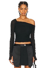 Helmut Lang Crepe Top in Black, view 1, click to view large image.