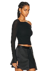 Helmut Lang Crepe Top in Black, view 2, click to view large image.