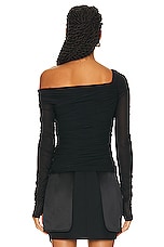 Helmut Lang Crepe Top in Black, view 3, click to view large image.