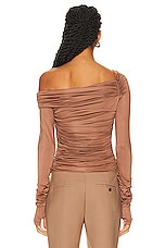 Helmut Lang Crepe Top in Rust, view 3, click to view large image.
