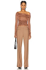 Helmut Lang Crepe Top in Rust, view 4, click to view large image.