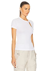 Helmut Lang Base Rib Tee in White, view 2, click to view large image.