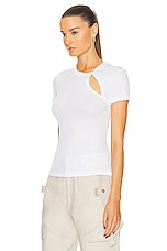 Helmut Lang Base Rib Tee in White, view 3, click to view large image.
