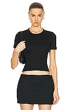 Helmut Lang Rib T-shirt in Black, view 1, click to view large image.
