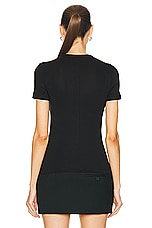 Helmut Lang Rib T-shirt in Black, view 3, click to view large image.