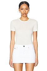 Helmut Lang Rib T-shirt in Ivory, view 1, click to view large image.