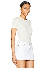Helmut Lang Rib T-shirt in Ivory, view 2, click to view large image.