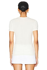 Helmut Lang Rib T-shirt in Ivory, view 3, click to view large image.