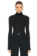 Helmut Lang Rib Turtleneck Top in Black, view 1, click to view large image.