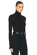 Helmut Lang Rib Turtleneck Top in Black, view 2, click to view large image.