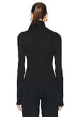 Helmut Lang Rib Turtleneck Top in Black, view 3, click to view large image.