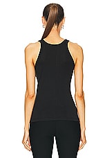 Helmut Lang Rib Tank Top in Black, view 3, click to view large image.