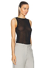 Helmut Lang Two Way Tank in Black, view 2, click to view large image.