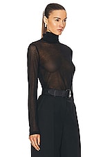 Helmut Lang Two Way Turtleneck Top in Black, view 2, click to view large image.
